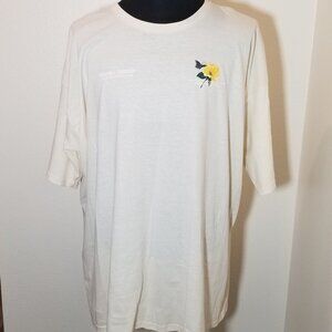Truth + Theory Mens 3XL Cream Flower‎ Butterfly Graphic T Shirt Street City NWT